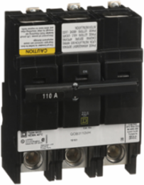 Miniature Circuit Breaker, 110A, 3 Pole, 120/240V AC, 22kA, Bolt-On Mount
