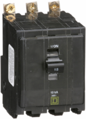 Mini Circuit Breaker, 15A, 3 Pole, 120/240VAC, 10kA