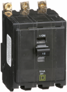 Mini Circuit Breaker, 15A, 3 Pole, 120/240VAC, 10kA