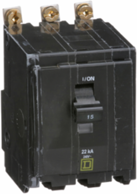 Mini Circuit Breaker 15A, 3 Pole, 22kA, 120/240VAC, Bolt-On Mount