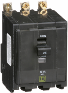 Mini Circuit Breaker 25A 3 Pole 120/240V AC 10kA Bolt-On Mount