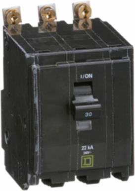 QO Mini Circuit Breaker 30A 3 Pole 120/240VAC 22kA Bolt-On Mount