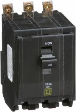 Mini Circuit Breaker 40A 3 Pole 10kA Bolt-On Mount 120/240VAC