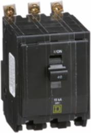 Mini Circuit Breaker 40A 3 Pole 10kA Bolt-On Mount 120/240VAC