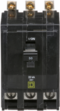Mini Circuit Breaker 50A 3 Pole 120/240V 22kA Bolt-On Mount
