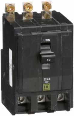 Mini Circuit Breaker 50A 3 Pole 120/240V 22kA Bolt-On Mount