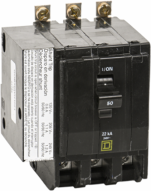 Mini Circuit Breaker 50A 3 Pole 120/240VAC 22kA Bolt-On Mount