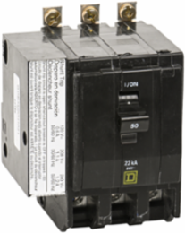 Mini Circuit Breaker 50A 3 Pole 120/240VAC 22kA Bolt-On Mount