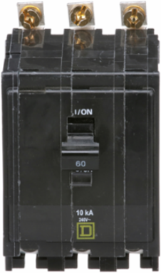 Mini Circuit Breaker 60A 3 Pole Bolt-On Mount 120/240VAC 10kA