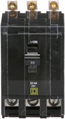 Mini Circuit Breaker 60A 3 Pole 120/240V AC 22kA Bolt-On Mount