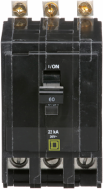 Mini Circuit Breaker 60A 3 Pole 120/240V AC 22kA Bolt-On Mount