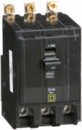 Mini Circuit Breaker 60A 3 Pole 120/240V AC 22kA Bolt-On Mount