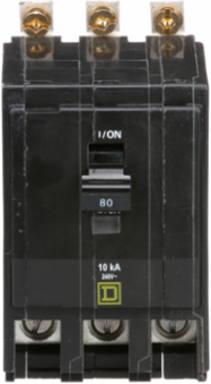 Mini Circuit Breaker 80A 3 Pole 120/240VAC Bolt-On 10kA