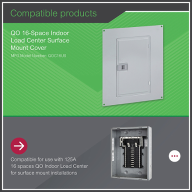 QO Loadcentre Cover 17.92 Inch Height, 14.24 Inch Width, 16 Spaces