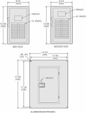 QO Loadcentre Surface Cover, 14.25 Inch Width x 17.92 Inch Height