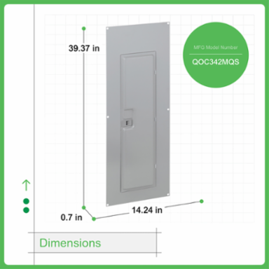 QO Load Center Surface Cover for 42 Spaces, 14.24 Inch Width, 39.37 Inch Height