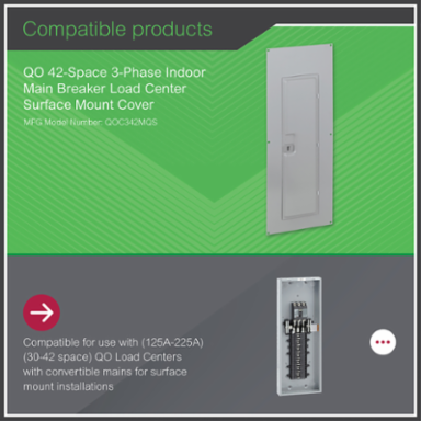 QO Load Center Surface Cover for 42 Spaces, 14.24 Inch Width, 39.37 Inch Height