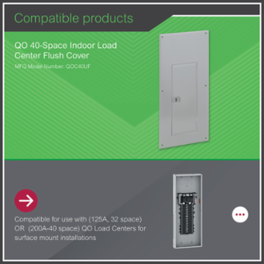 QO Loadcentre Cover 15.44 Inch Width, 34.98 Inch Height, 40 Spaces