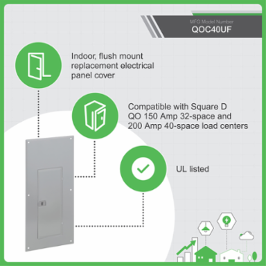 QO Loadcentre Cover 15.44 Inch Width, 34.98 Inch Height, 40 Spaces