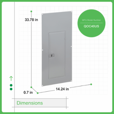 QO Load Center Surface Cover for 40 Spaces, 33.78 Inch Height