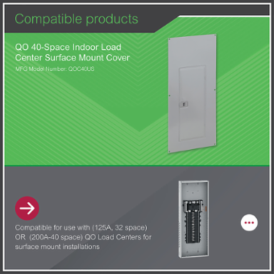 QO Load Center Surface Cover for 40 Spaces, 33.78 Inch Height