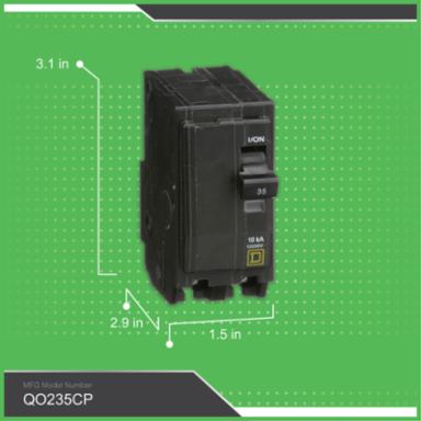 Mini Circuit Breaker 80A, 2 Pole, 120/240VAC, 42kA, Plug-In Mount
