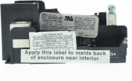 Load center interior, QO, mounting base, 2 spaces, 40A main lugs, OEM