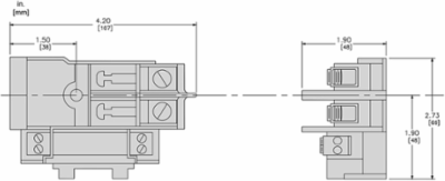 Load center interior, QO, mounting base, 2 spaces, 40A main lugs, OEM