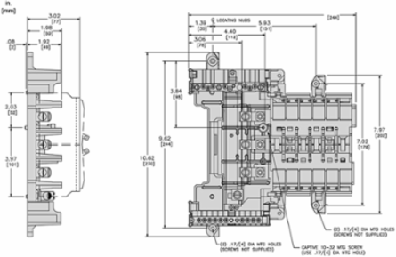 QO Mounting Base, 3 Phase, 12 Spaces, 125A, 10 kA Breaking Capacity