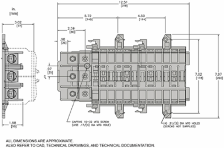QO Mounting Base, 24 Spaces, 200A, 3 Phase, 10 kA Capacity