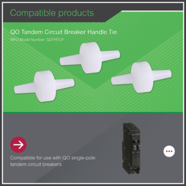 Mini Circuit Breaker Handle Tie Accessory for 1 Pole QO Breakers, UL Listed