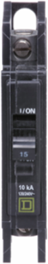 Mini Circuit Breaker, 15A, 1 Pole, 120/240V AC, HACR Rated, 10kA