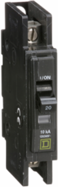 Mini Circuit Breaker, 20 Amp, Single Pole, 120/240VAC, 10kA
