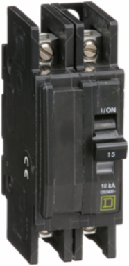 Miniature Circuit Breaker 15A 2 Pole 120/240V AC 10kA 2.95 Inch Depth