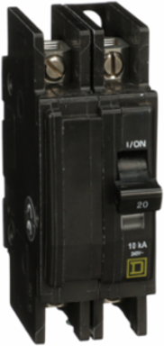 Miniature Circuit Breaker 20A 2 Pole 240V AC 10kA Breaking Capacity