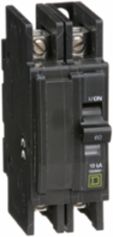 Mini Circuit Breaker, 60A, 2 Pole, 120/240V AC, 10kA, UL Listed