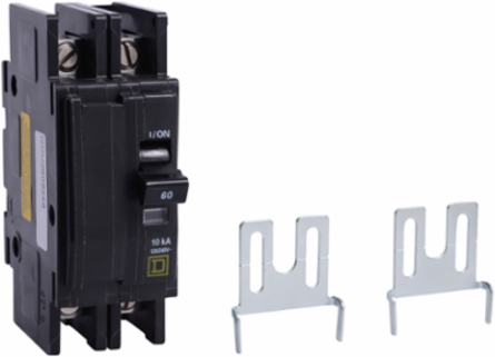 Mini Circuit Breaker 60A 2 Pole 120/240 VAC 10kA 2.95 Inch Depth