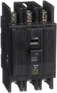 Mini Circuit Breaker 15A 3 Pole 240VAC 10kA, 4.05 Inch Height, 2.25 Inch Width