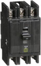 Mini Circuit Breaker, 20A, 3 Pole, 240VAC, 10kA, 2.25 Inch Width