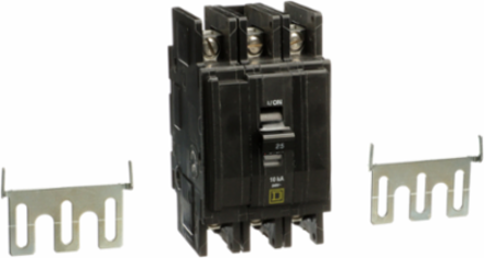 Mini Circuit Breaker, 25A, 3 Pole, 240 VAC, 10 kA Breaking Capacity, 2.25 Inch Width