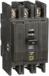 Miniature Circuit Breaker, 35A, 3 Pole, 240 VAC, 10 kA Breaking Capacity
