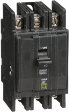 Mini Circuit Breaker 40A 3 Pole 240VAC 10kA 2.25 Inch Width