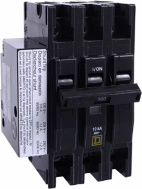 Mini Circuit Breaker 80A 3 Pole 240VAC Shunt Trip 2.95 Inch Depth