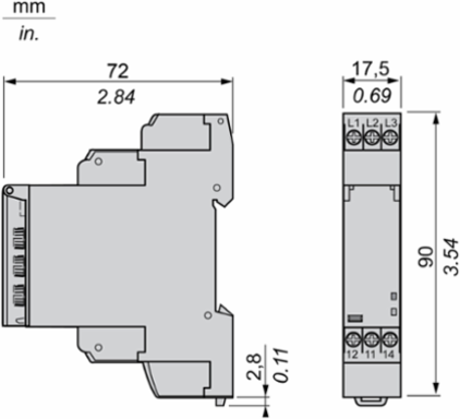 Harmony Timer Relay, 0.7A, 0.1s-100h Delay, 17.5mm Width, 24-240V AC/DC