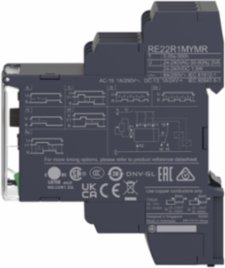 Harmony Multifunction Relay 8A, 1 CO, 0.05s…300h, 24...240V AC/DC