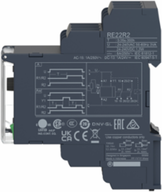 Dual Function Timer Relay, 8A, 24...240V AC/DC, 0.05s...300h Timer Range