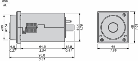 Harmony Timer Relay, 5A, 48mm, 0.02s-300h Time Delay, 24-240V AC/DC
