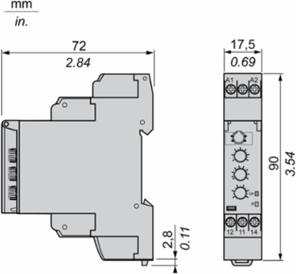 Harmony Control Relay, 5A, 1CO, 65-260V AC/DC