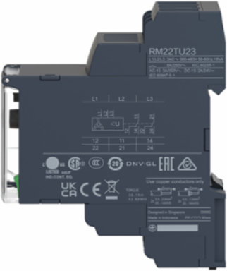 Harmony 3-Phase Control Relay 8A 2CO Undervoltage Detection 380-480V AC