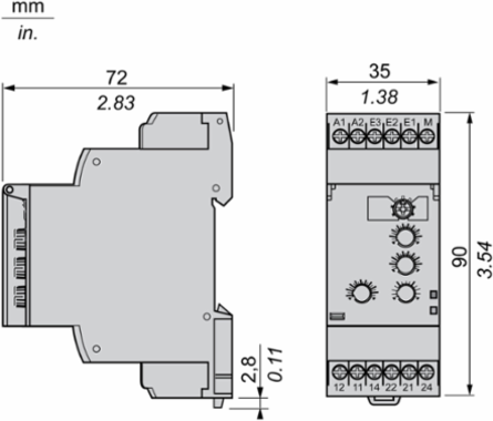 Harmony Current Control Relay, 5A, 35 mm Width, 2 C/O